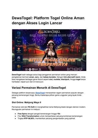 Login Togel Populer: Solusi Praktis untuk Bermain Togel Online